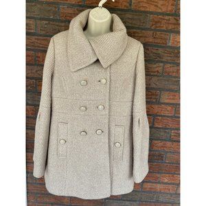 Ann Taylor Loft Wool Coat Size 6 Gold Metallic